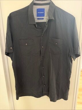 Tommy Bahama Men's Short Sleeve Button-Up Shirt - Charcoal Black | L